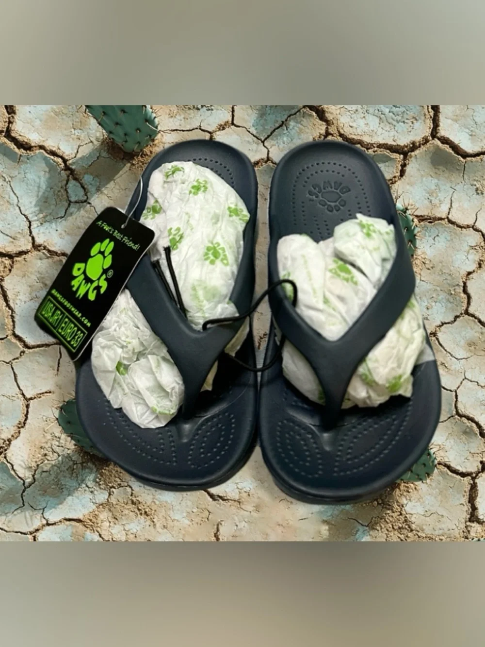 Dawgs Deep Navy Foam Thong Sandals size 1 kids